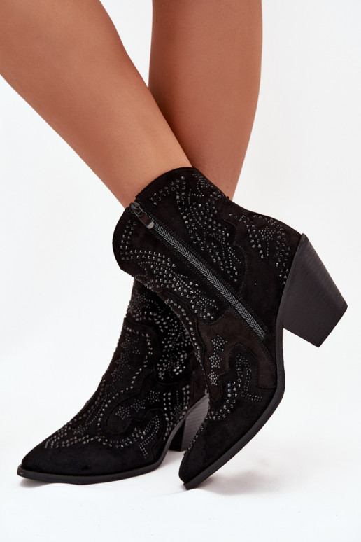 zateplené  Boty v kovbojském stylu  Černé Lelira