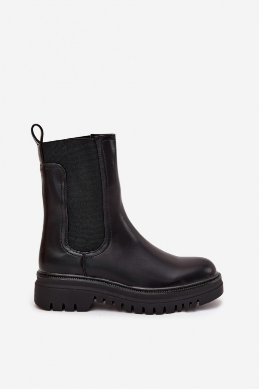 stylové podpatky  s platformou  Slip-on vzor Černé Ravessa