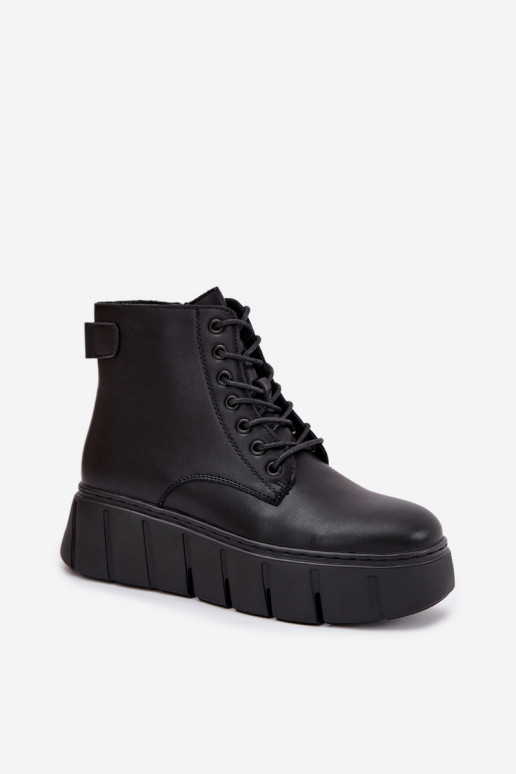 zateplené Dámské podpatky s platformou Vinceza 66803 Černé  zateplené Dámské podpatky s platformou Vinceza 66803 Černé