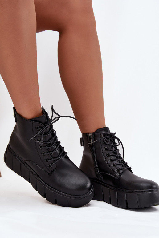 zateplené Dámské podpatky s platformou Vinceza 66803 Černé  zateplené Dámské podpatky s platformou Vinceza 66803 Černé