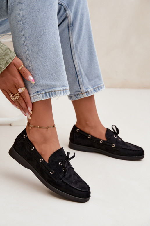 boty Dámské mokasíny se stylovými detaily Černé Calivra boty Dámské mokasíny se stylovými detaily Černé Calivra