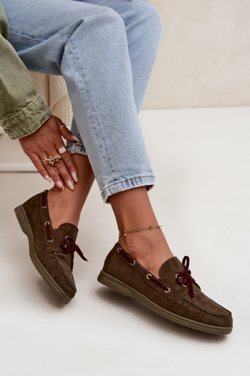 boty Dámské mokasíny se stylovými detaily khaki Calivra boty Dámské mokasíny se stylovými detaily khaki Calivra