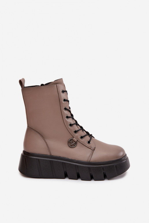 boty   s platformou zateplené Vinceza 58588 béžové boty   s platformou zateplené Vinceza 58588 béžové