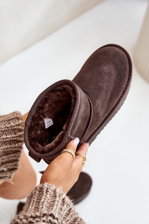  ze semiše Sněhule s platformou  hnědá Rianaella