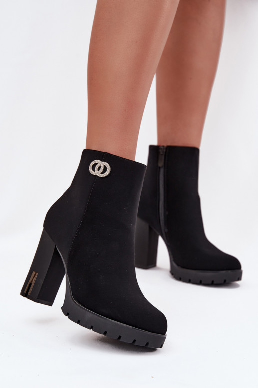 zateplené Dámské podpatky  Detalem Černé Vessara