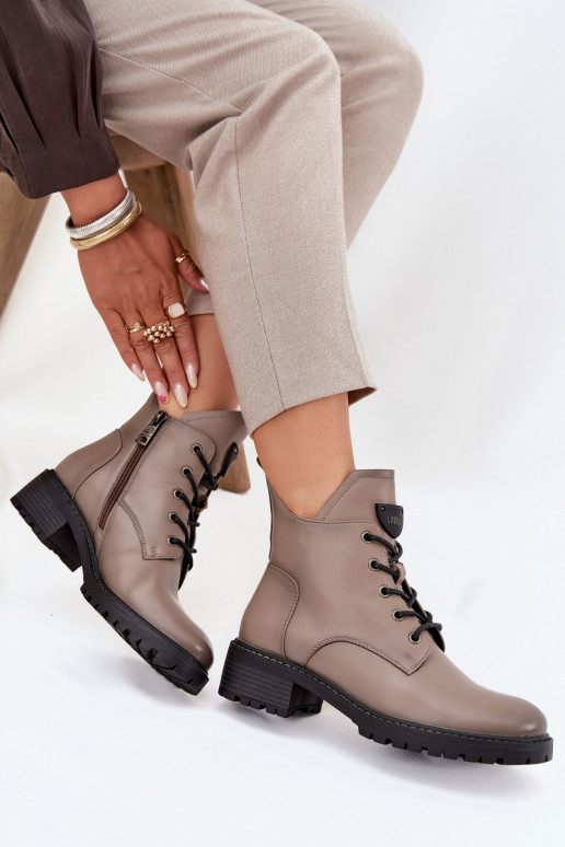 zateplené Dámské podpatky  Vinceza 58609 šedá