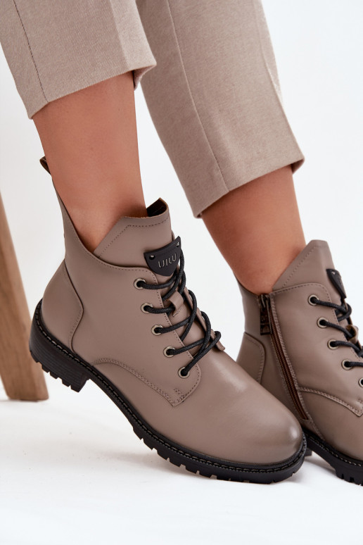 zateplené Dámské podpatky  Vinceza 58609 šedá