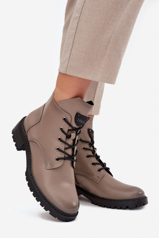 zateplené Dámské podpatky  Vinceza 58609 šedá