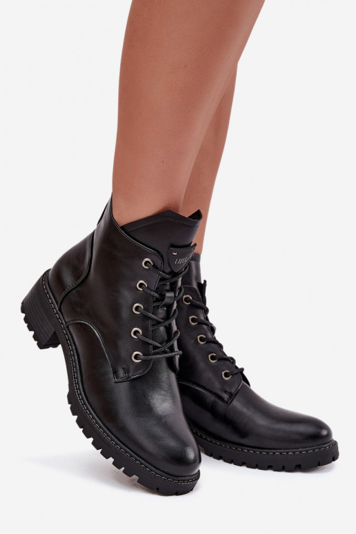 zateplené Dámské podpatky  Vinceza 58609 Černé