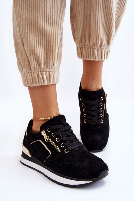 ze semiše tenisky s platformou Černé Riverside ze semiše tenisky s platformou Černé Riverside