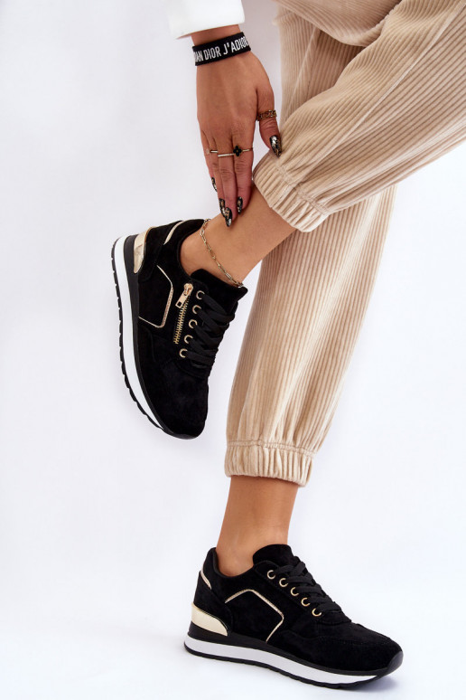 ze semiše tenisky s platformou Černé Riverside ze semiše tenisky s platformou Černé Riverside