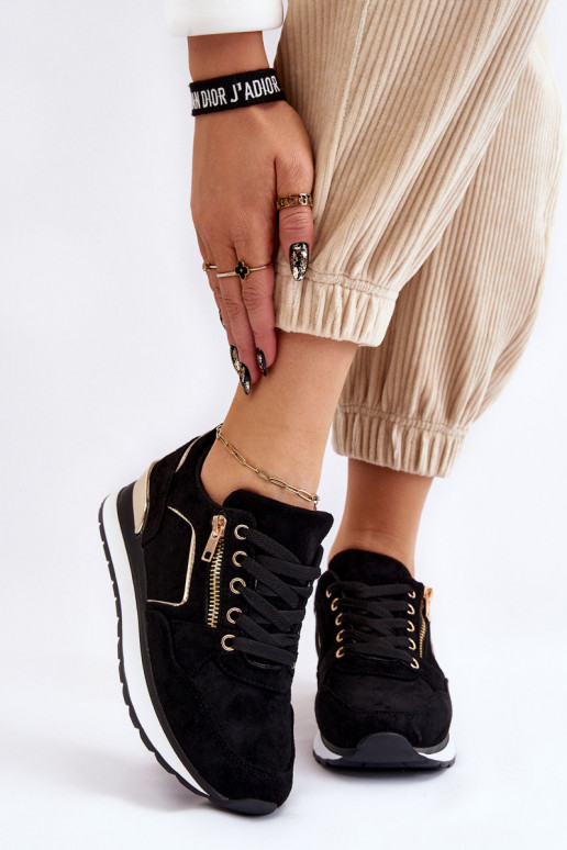 ze semiše tenisky s platformou Černé Riverside ze semiše tenisky s platformou Černé Riverside