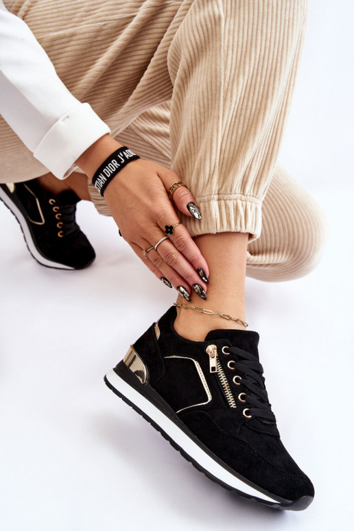 ze semiše tenisky s platformou Černé Riverside ze semiše tenisky s platformou Černé Riverside