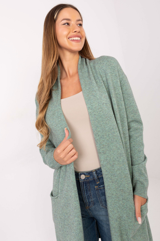 Mátová barva kardigan