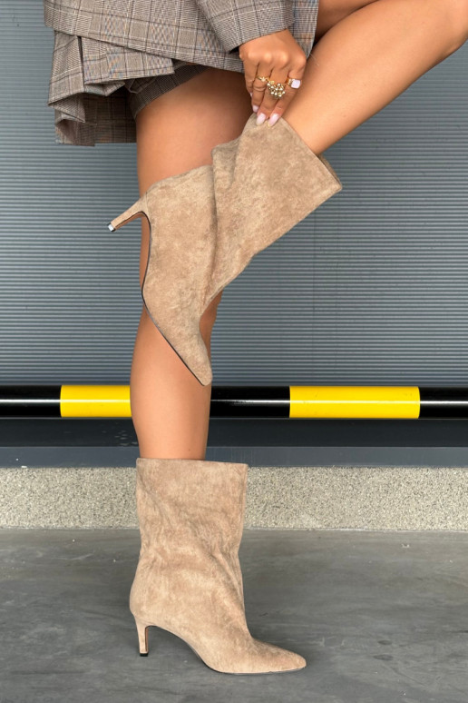 Slip-on vzor Dámské podpatky s tenkými podpatky béžové Solvienne