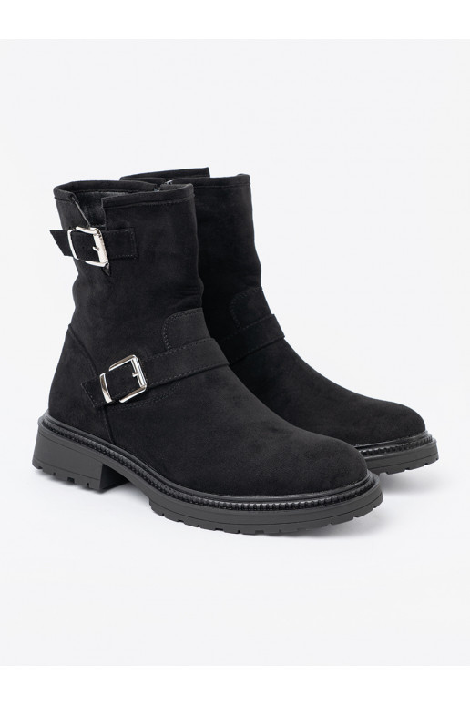 Nowoczesne Černé boty ze mi klamrami