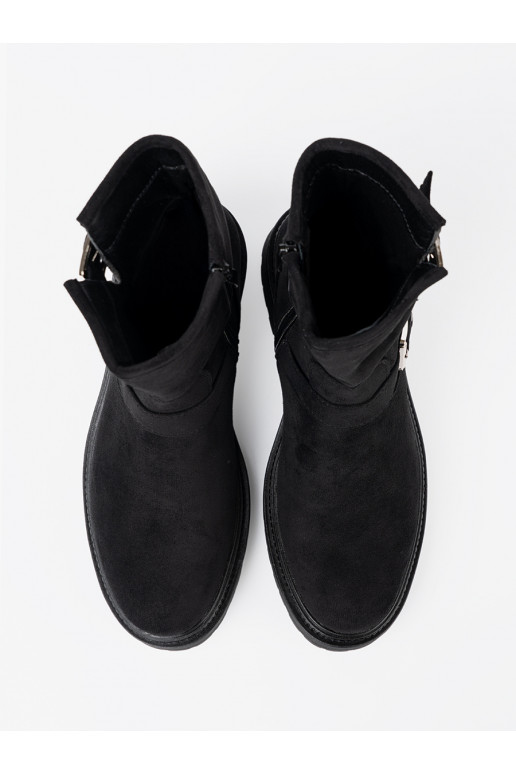 Nowoczesne Černé boty ze mi klamrami