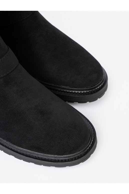 Nowoczesne Černé boty ze mi klamrami