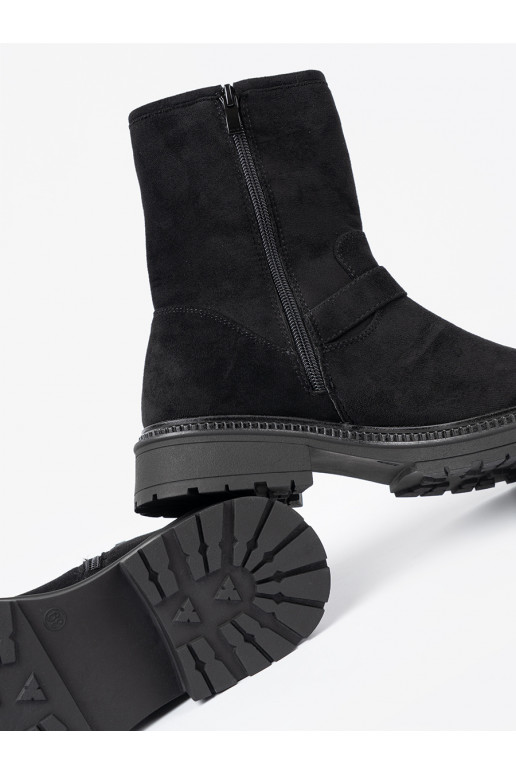 Nowoczesne Černé boty ze mi klamrami