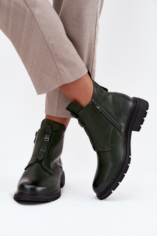 zateplené Dámské podpatky   Detalem khaki Roselle zateplené Dámské podpatky   Detalem khaki Roselle