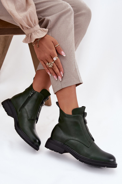 zateplené Dámské podpatky   Detalem khaki Roselle zateplené Dámské podpatky   Detalem khaki Roselle