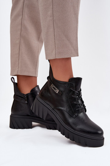  zateplené Dámské podpatky  se zdobenými podpatky Černé Therisse