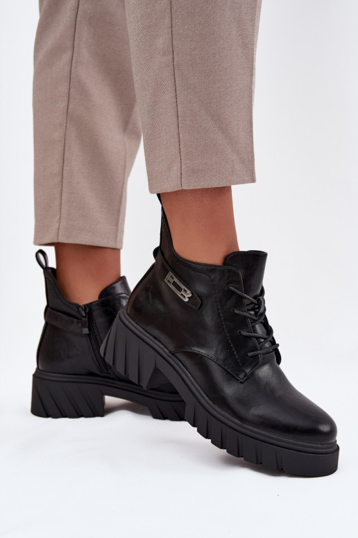  zateplené Dámské podpatky  se zdobenými podpatky Černé Therisse