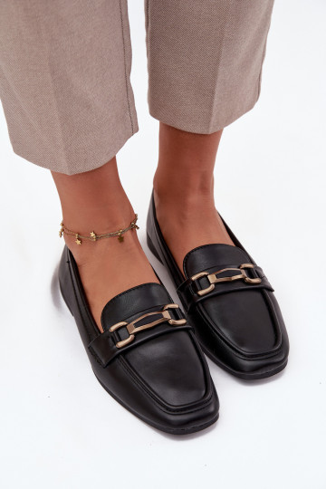 boty mokasíny  s ornamenty Černé Priscelle