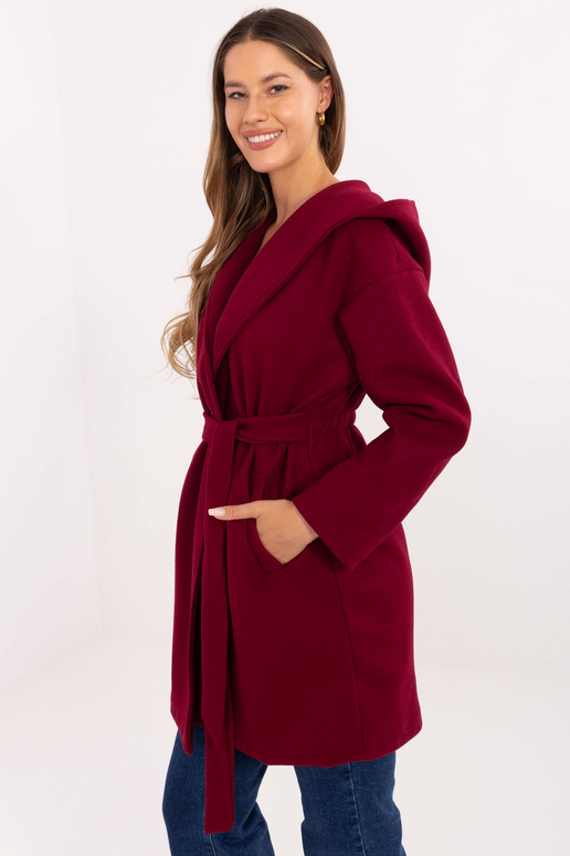 Kabát v barvě bordó