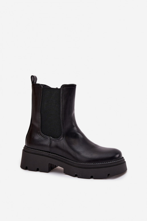 zateplené stylové podpatky  Černé Niviane zateplené stylové podpatky  Černé Niviane