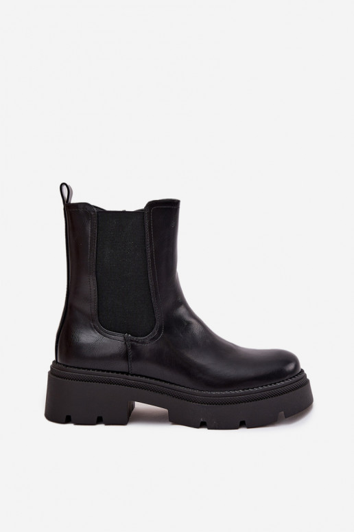 zateplené stylové podpatky  Černé Niviane zateplené stylové podpatky  Černé Niviane