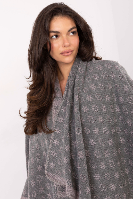 Pončo - šedo-růžové