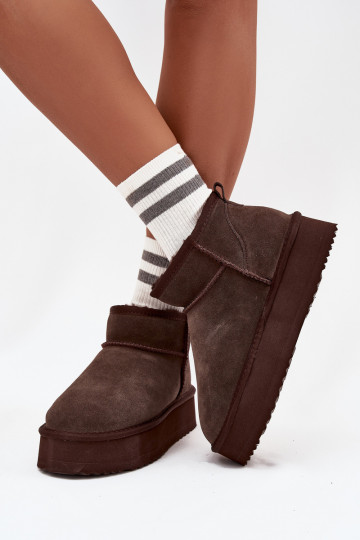 ze semiše Sněhule  s platformou Vinceza 97962 Czekoladowe