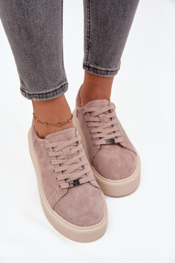 ze semiše Tenisky  s platformou Vinceza 79578 béžové