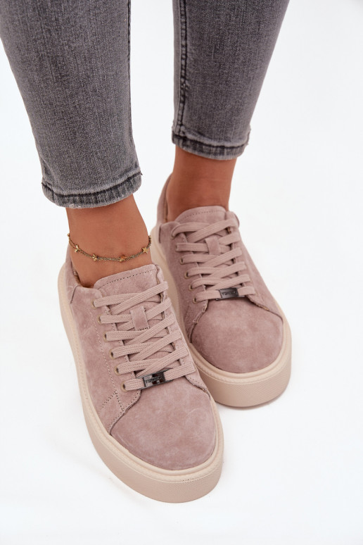 ze semiše Tenisky  s platformou Vinceza 79578 béžové