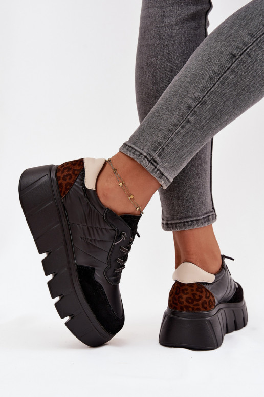 tenisky Tenisky  s platformou Vinceza 58565 Černé tenisky Tenisky  s platformou Vinceza 58565 Černé