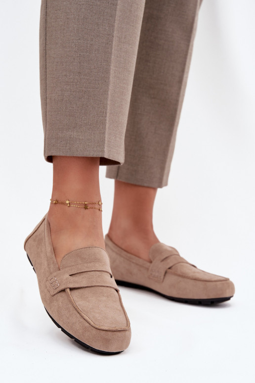 mokasíny Dámské mokasíny Ploché boty béžové Roseline mokasíny Dámské mokasíny Ploché boty béžové Roseline
