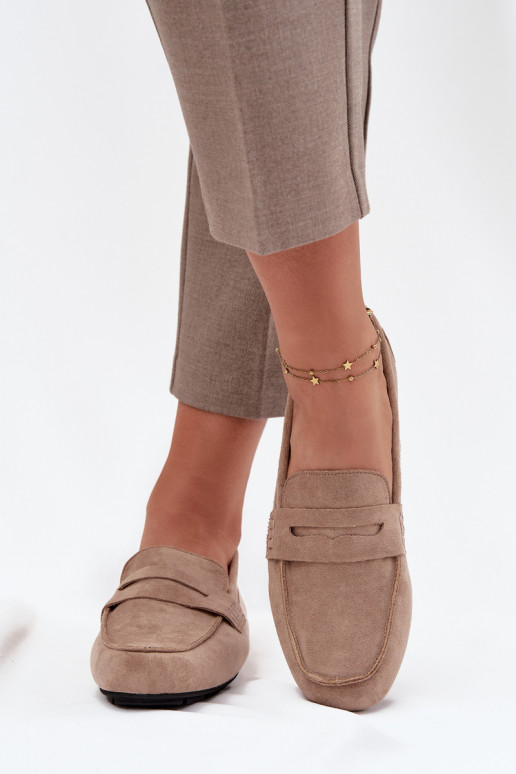 mokasíny Dámské mokasíny Ploché boty béžové Roseline mokasíny Dámské mokasíny Ploché boty béžové Roseline