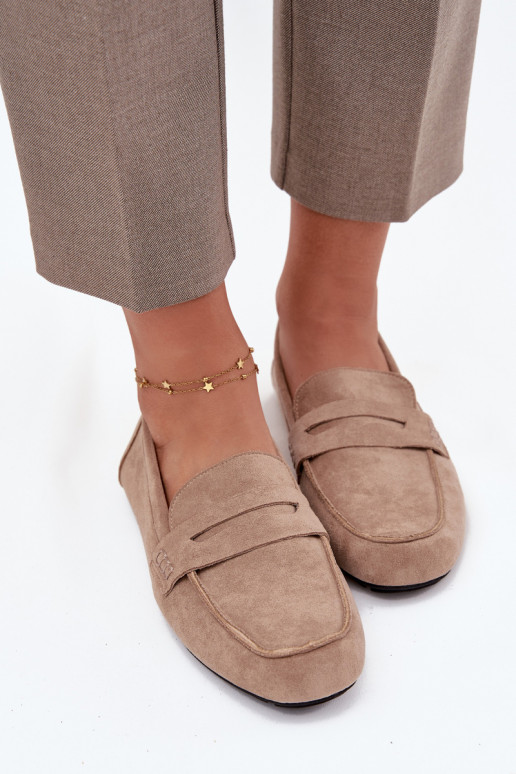 mokasíny Dámské mokasíny Ploché boty béžové Roseline mokasíny Dámské mokasíny Ploché boty béžové Roseline