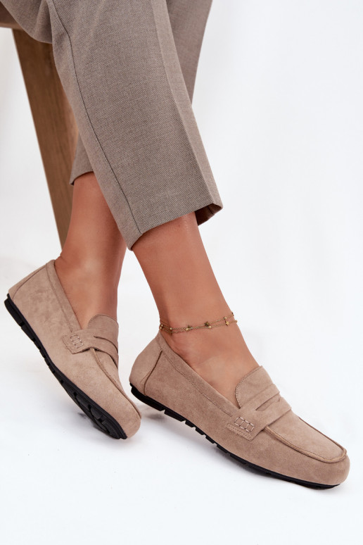mokasíny Dámské mokasíny Ploché boty béžové Roseline mokasíny Dámské mokasíny Ploché boty béžové Roseline