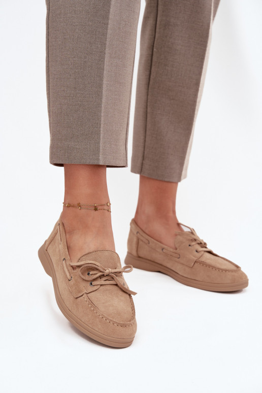 boty Dámské mokasíny Ploché boty se stylovými detaily béžové Zalina boty Dámské mokasíny Ploché boty se stylovými detaily béžové Zalina
