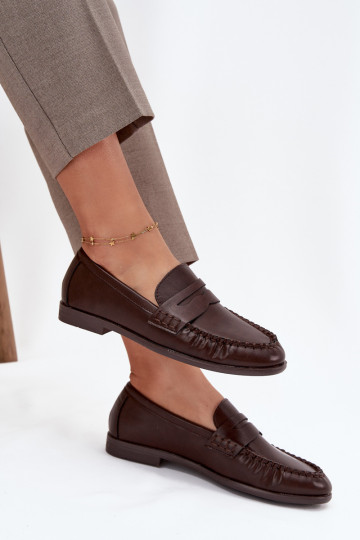 boty mokasíny  z ekologické kůže hnědá Lilith