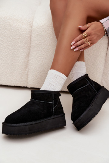 ze semiše Sněhule  s platformou Vinceza 97962 Černé