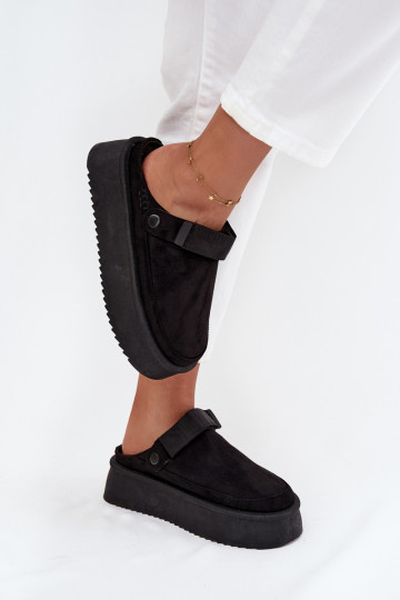 Sněhule  s platformou Z s lepeným zapínánímem Černé Jorielle