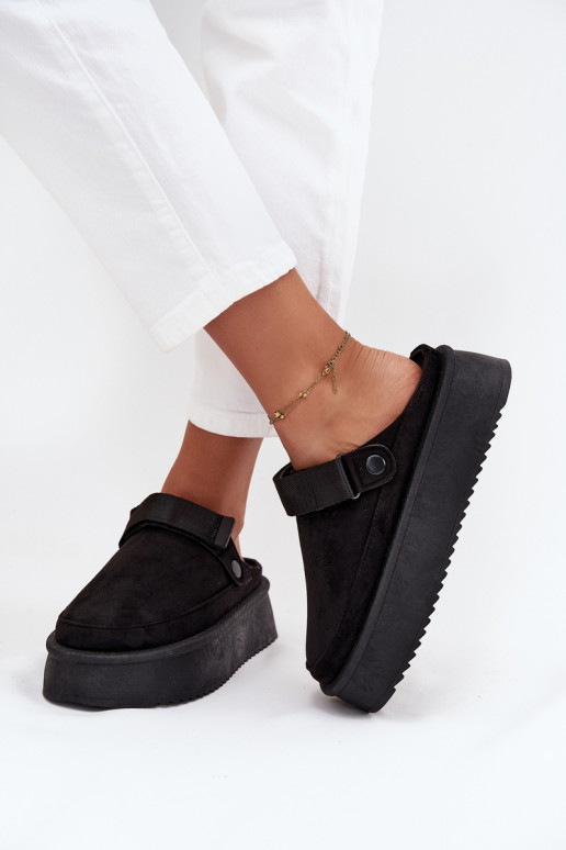 Sněhule  s platformou Z s lepeným zapínánímem Černé Jorielle