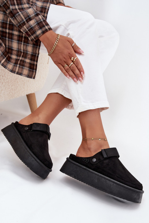 Sněhule  s platformou Z s lepeným zapínánímem Černé Jorielle