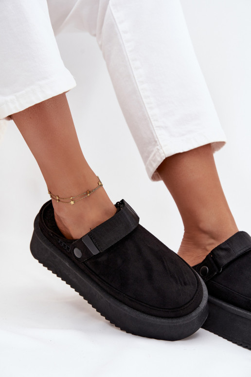 Sněhule  s platformou Z s lepeným zapínánímem Černé Jorielle