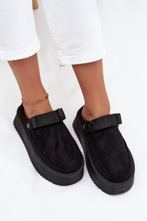 Sněhule  s platformou Z s lepeným zapínánímem Černé Jorielle