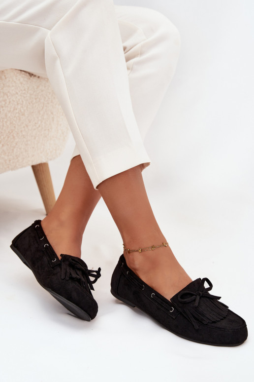 Dámské mokasíny se střapci I Kokardką Černé Olivianne Dámské mokasíny se střapci I Kokardką Černé Olivianne