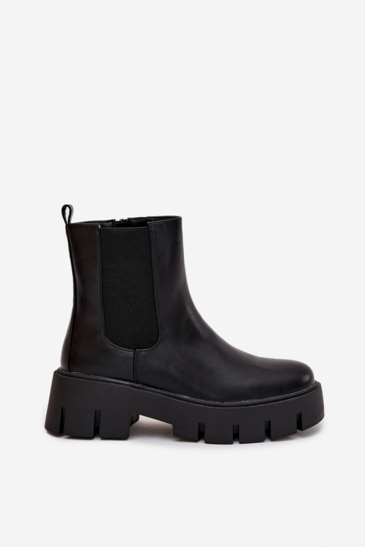 stylové podpatky  zateplené  Eko  Černé Fivienne stylové podpatky  zateplené  Eko  Černé Fivienne